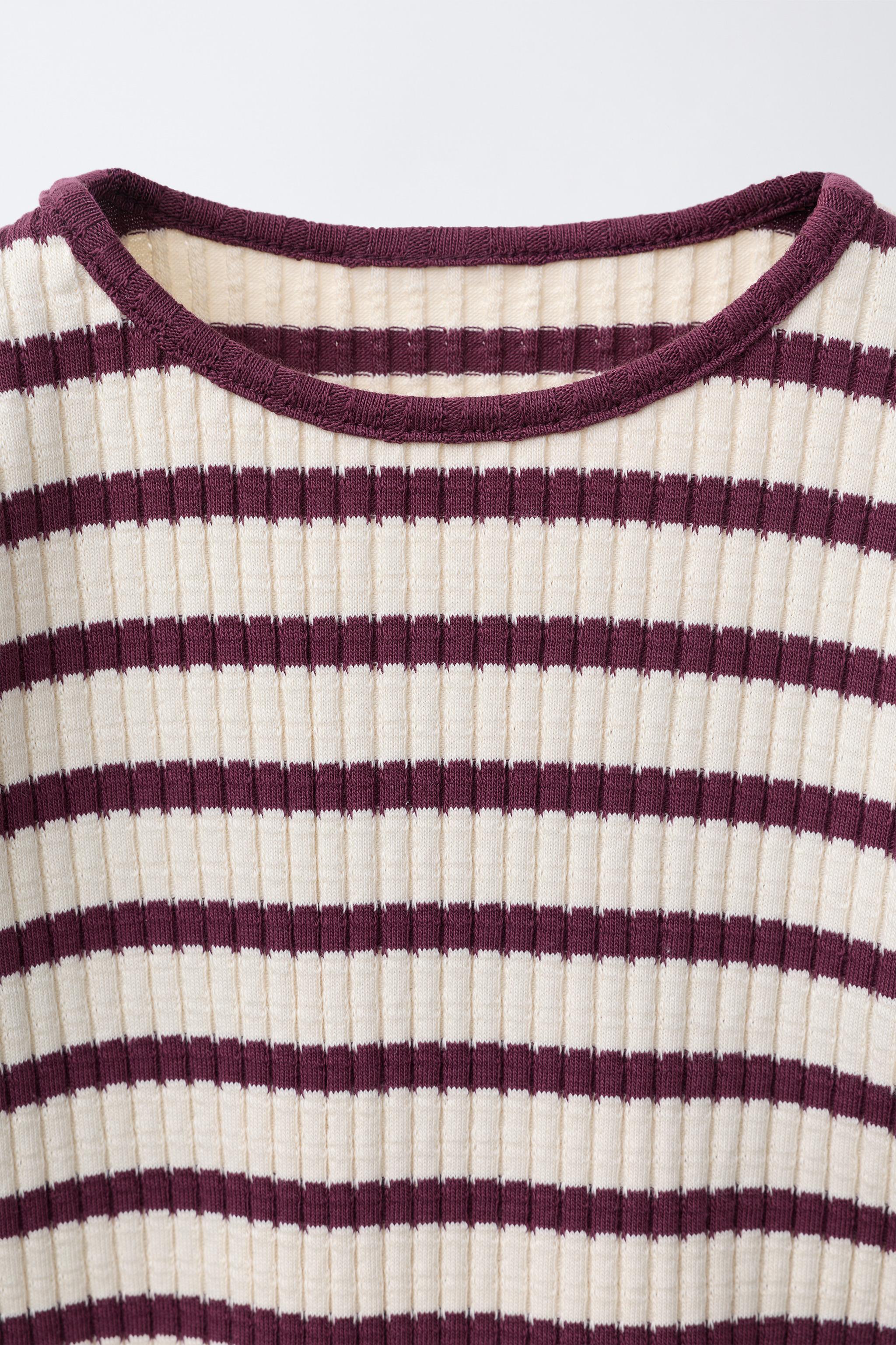 ENSEMBLE T-SHIRT ET LEGGING FLARE CÔTELÉ À RAYURES